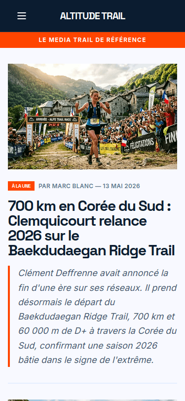 Capture mobile de Altitude Trail