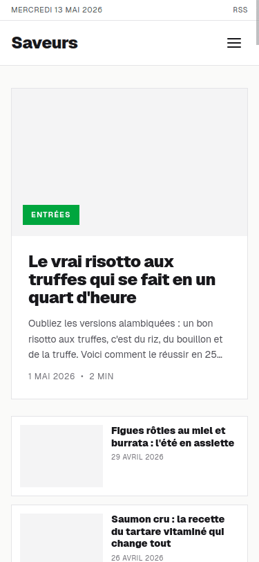 Capture mobile de Saveurs